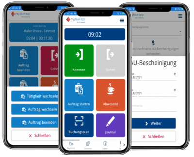 Mobile Zeiterfassung per App mit blue:solution - smartzeit
