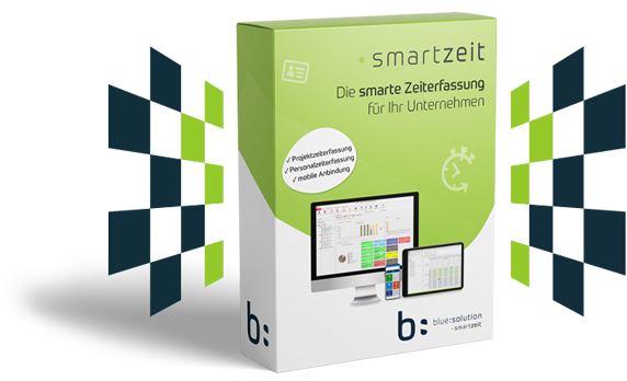 Produktbox der Zeiterfassungssoftware blue:solution - smartzeit